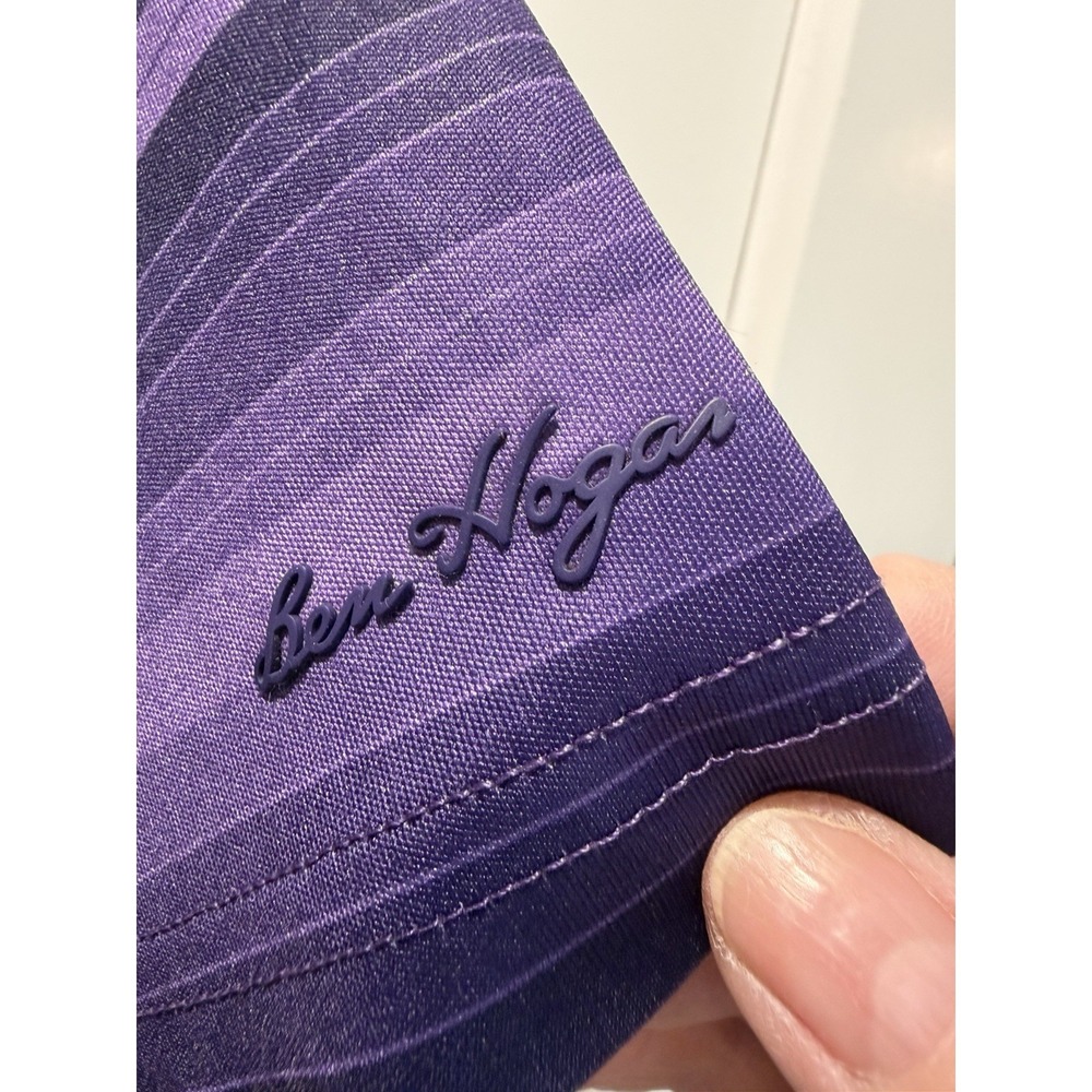 Ben Hogan Shirt Men's M Purple Striped Performance Golf Polo - Picture 2 of 3